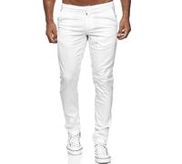 Tazzio 19530 Pantalon Chino en Tissu Stretch pour Homme Coupe ajustée, Blanc., 33W x 36L
