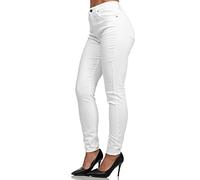 Tazzio F107 Jean Stretch pour Femme, Taille Haute, Coupe Skinny, Blanc., 50