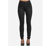 Tazzio Pantalon en jean pour femme Taille haute Denim Coupe slim Skinny F101, Noir , 48