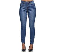 Tazzio Jean pour femme - Taille haute - Coupe ajustée - F101, bleu, 46