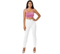 Tazzio Jean skinny Fit haute Rise Denim Jeans stretch slim F103, Blanc., W42