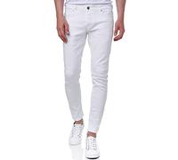 Tazzio Jean Skinny Fit Pantalon en jean stretch pour homme, Blanc., 29W x 32L