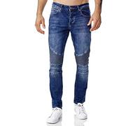 Tazzio Jeans Biker en Denim pour Hommes - Look Destroy - Slim Fit