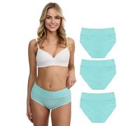 Tazzio Lot de 3 slips taille haute pour femme F920, menthe, M