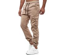 Tazzio M610 Pantalon Cargo Jogging, pour Homme, Coupe Classique, Beige, L