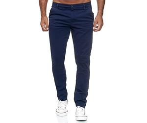 Tazzio Pantalon chino slim fit pour homme - Tissu stretch - Ecru - M530-6 - Bleu - 33 W/36 L