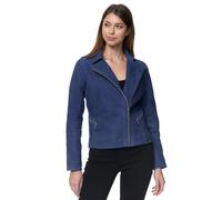 Tazzio Veste en cuir véritable pour femme look motard F500, bleu, M