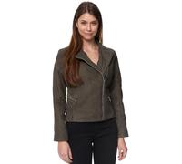 Tazzio Veste en cuir véritable pour femme look motard F500, kaki, S