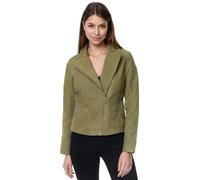 Tazzio Veste en cuir véritable pour femme look motard F500, vert, M