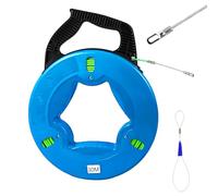 TAZZOR Aiguille Électricien 30M Polyester Fil de Traction de 4mm - Avec Coque et Poignée en Plastique - Aiguille Tire-Fil pour Câble Électrique, Fibre Optique Spiralé Flexible Aiguille 30m