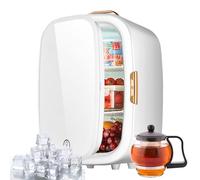 TAZZOR Mini Frigo 20L DC12V/AC220V avec Miroir - 2 in 1: Chaud Froid Frigo Cosmétique Chambre - Mini Réfrigérateur Electrique - Mini Frigo Idéal pour Camping, Voiture, Bureau, Voyage