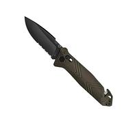 outdoor - couteau cac - couteau armée française - survie et outdoor - lame anti-corrosion avec serrations - manche pa6 fv kaki - lame utile 85 mm