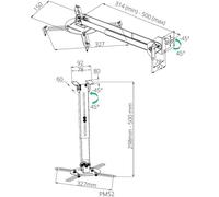 TB Support pour projecteur 2en1 TB-M52 plafond/mur 10kg
