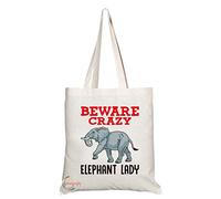 TB375 Sac à bandoulière écologique avec imprimé « Beware Crazy Elephant Lady »