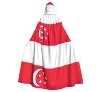 TBABMDPDM Cape à capuche pour homme et femme avec imprimé drapeau de Singapour - Costume médiéval de sorcière