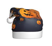 TBABMDPDM Happy-halloween-vector 1 Print Santa Hat Adult Christmas Hats Santa Claus Hat for Women Men Christmas Holiday Party