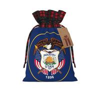 TBABMDPDM Sac cadeau en lin avec cordon de serrage Motif drapeau de l'Utah