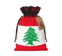 TBABMDPDM Sac cadeau en lin avec cordon de serrage Motif drapeau du Liban