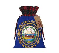 TBABMDPDM Sac cadeau en lin avec cordon de serrage Motif drapeau du New Hampshire