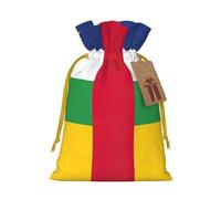TBABMDPDM Sacs cadeaux de Noël avec cordon de serrage et motif drapeau de l'Afrique centrale, tailles assorties pour cadeaux de fête