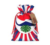 TBABMDPDM Sacs cadeaux de Noël avec cordon de serrage et motif drapeau du Costa Rica - Tailles assorties pour cadeaux de fête