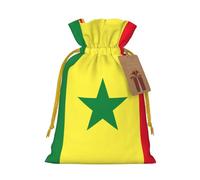 TBABMDPDM Sacs cadeaux de Noël avec cordon de serrage et motif drapeau du Sénégal - Tailles assorties pour cadeaux de fête