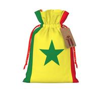TBABMDPDM Sacs cadeaux de Noël avec cordon de serrage et motif drapeau du Sénégal - Tailles assorties pour cadeaux de fête