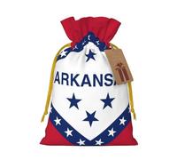 TBABMDPDM Sacs de cadeaux de Noël avec cordon de serrage et motif drapeau de l'État de l'Arkansas, tailles assorties pour cadeaux de fête