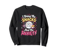 Tball Mom I Bring The Snacks and Anxiety T-Ball Mama Sweatshirt