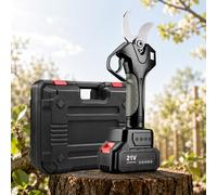 TBANVOO Élagueuse Électrique sans Fil et Cisailles Électriques, Diamètre de Coupe 50 mm, Perche Télescopique 2,1 m, Écran LCD, pour Taille des Arbres et Jardinage