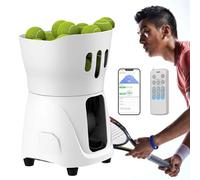 TBANVOO Machine à Balles Tennis et Padel Intelligente - Contrôle Intelligent, Vitesse et Effet Réglables, Alimentation Automatique et Modes de Service Multiples pour Un Entraînement Complet,White