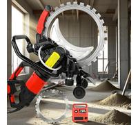 TBANVOO Scie Circulaire éLectrique à BéTon De 16 Pouces, 8980 W/9500 W, avec 2 Lames DiamantéEs Et SystèMe De DéPoussiéRage à Eau pour Pierre Et Granit 8980W