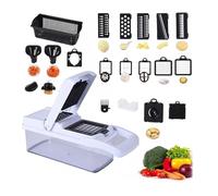 TBATM Coupe-Oignon sans Larmes, Coupe-Légumes Multifonctionnel, Coupe-Aliments Manuel avec Lames Interchangeables pour Salades et Cuisine Maison