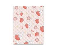 TBATM Couverture de Pique-Niques Impermeable, Couverture de Plage Pliable Léger, Nappe Exterieur Pique-Nique pour Jardin,Nappe, BBQ, randonnée, Voyage Couverture de Camping,Strawberry,160×200cm