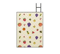 TBATM Grande Couverture de Pique-Nique Impermeable Antipoussiere Pliable Portable for Activites Exterieures Camping Plage Jardin Festivals et Reunions Familiales,Fruits,200×200cm