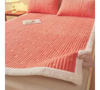TBATM Surmatelas en Plumes d'hiver en Velours Luxueux, Chaud, épais et Pliable, Coussin de Matelas pour Lits Simples, Queen et King, Tatami,Orange,200x220cm