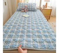 TBATM Surmatelas pour Lit Simple avec 4 Sangles d'angle Élastiques, Ultra Doux Et Respirant, Facile À Entretenir. Surmatelas Confortable pour Lit Double,Métallique,100x190cm
