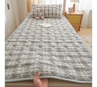 TBATM Surmatelas pour Lit Simple avec 4 Sangles d'angle Élastiques, Ultra Doux Et Respirant, Facile À Entretenir. Surmatelas Confortable pour Lit Double,Gris,100x190cm