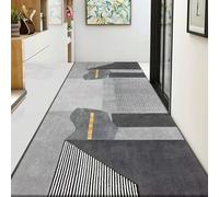 TBATM Tapis De Passage 60X210cm Couloir Chemin De Couloir Lavable Vintage Gris Tapis Mince Antidérapant pour Cuisine Salle De Bain Chambre Entranway,B,50x300cm/20x118 in