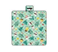 TBATM Tapis de Plage Léger et Imperméable, Tapis de Pique-Niques Pliable Portable Grand Tapis, pour Jardin,Nappe, BBQ, randonnée, Voyage Couverture de Camping,Leaves,200×200cm