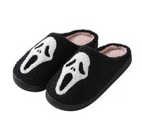TBAVNOSY Pantoufles d'Halloween unisexes fantômes effrayants mignons confortables en peluche chaude d'intérieur ou d'extérieur, style 3, 38.5/39.5 EU