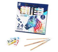 TBC Peinture Gouache en Tube pour Enfants, 24 Couleurs Peinture Aquarelle, 24 Tubes de Couleurs Set d'art Acrylique, Idéal pour Artiste Professionnel Peintres Amateurs