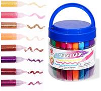 TBC The Best Crafts Colle Paillettes, Lot de 50 Stylos à Colle Scintillante Non Toxique pour Enfants Atiste
