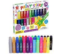 TBC The Best Crafts Gouache Solide en Stick, 24 Couleurs Crayon de Couleurs Non Toxiques Sûr Lavable pour Bébés Enfants