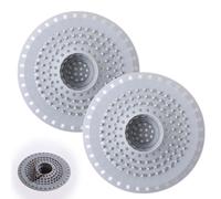 TBCDS Attrape Cheveux Douche Silicone, 2 Pièces Universel Anti-Cheveux pour Baignoire, Lavabo & Évier. Filtre Bonde Anti-Bouchon Efficace, Grille Siphon Hygiénique.