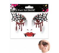 TBCDS Autocollant Visage Halloween 1 Pièce | Film Transfert Cutané & Découpe Précise | Maquillage Sans Allergène & Retrait Humide Facile pour Fêtes & Costumes Adultes