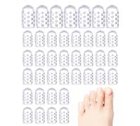 TBCDS Protège Orteil Silicone 40 Pièces (8 Grands + 32 Petits) Transparent Recoupable pour Ampoules, Callosités, Oignons & Soulagement Douleur.