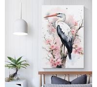 TBDUEPS Cigogne Aquarelle Peinture Murale Pour Salon Pour La Maison Décoration Moderne Image Pour Mur 08x12inch (20x30cm)