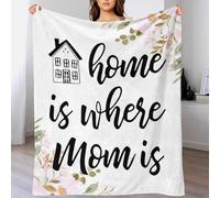 TBDUEPS Couverture Double légère et Super Douce « Home is Where Mom is » pour Femmes et Filles, idéale pour Les Amoureux, Les Maris, Les Femmes et Les Hommes, 150 x 200 cm