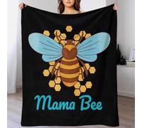 TBDUEPS Couverture Moelleuse et personnalisée « Mama Bee » pour la fête des mères, pour Filles, 180 x 200 cm